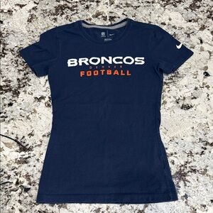 Nike Broncos Navy and Orange Football Tee